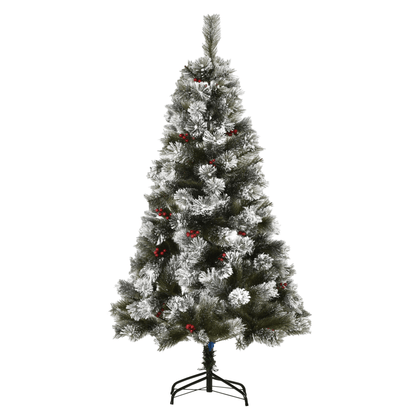 5FT Artificial Christmas Tree with Berries – Indoor Decor, Transform your home with our lush 5FT artificial Christmas tree. Features 184 tips, berry decorations, and a sturdy metal stand for festive cheer.