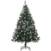 5FT Artificial Christmas Tree with Pine Cones, Transform your home into a winter wonderland with our 5FT snow-flocked artificial Christmas tree. Realistic branches and pine cones for festive charm.