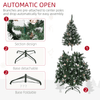 5FT Artificial Christmas Tree with Pine Cones, Transform your home into a winter wonderland with our 5FT snow-flocked artificial Christmas tree. Realistic branches and pine cones for festive charm.