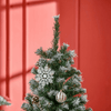 5FT Artificial Christmas Tree with Pine Cones, Transform your home into a winter wonderland with our 5FT snow-flocked artificial Christmas tree. Realistic branches and pine cones for festive charm.