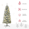 HOMCOM 5FT Prelit Snow Flocked Christmas Tree, Transform your holiday decor with our 5FT prelit snow flocked Christmas tree, featuring warm white LED lights for a festive touch!