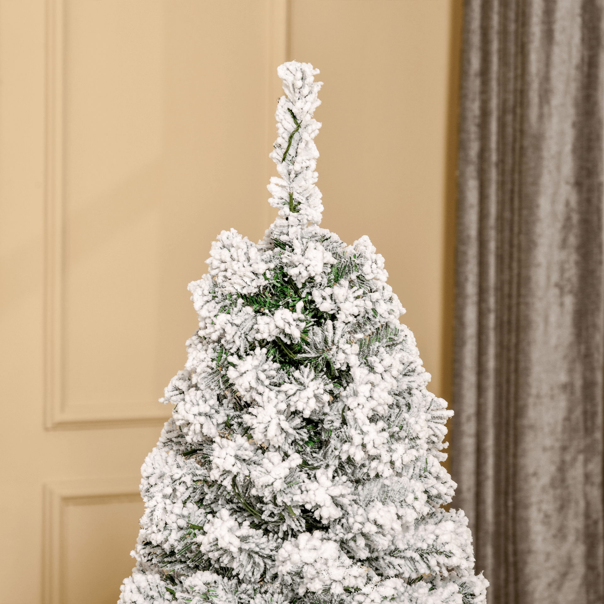 HOMCOM 5FT Prelit Snow Flocked Christmas Tree, Transform your holiday decor with our 5FT prelit snow flocked Christmas tree, featuring warm white LED lights for a festive touch!