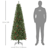 6ft Pencil Artificial Christmas Tree - Realistic & Durable, 6ft Pencil Artificial Christmas Tree with realistic branches and red berries for a festive touch. Easy setup and durable design, perfect for holiday decor.