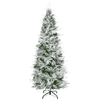 6 Ft Snow Flocked Pencil Christmas Tree, Create a winter wonderland with this 6 Ft Snow Flocked Artificial Tree. Realistic cypress branches, easy assembly, and a stable base included.