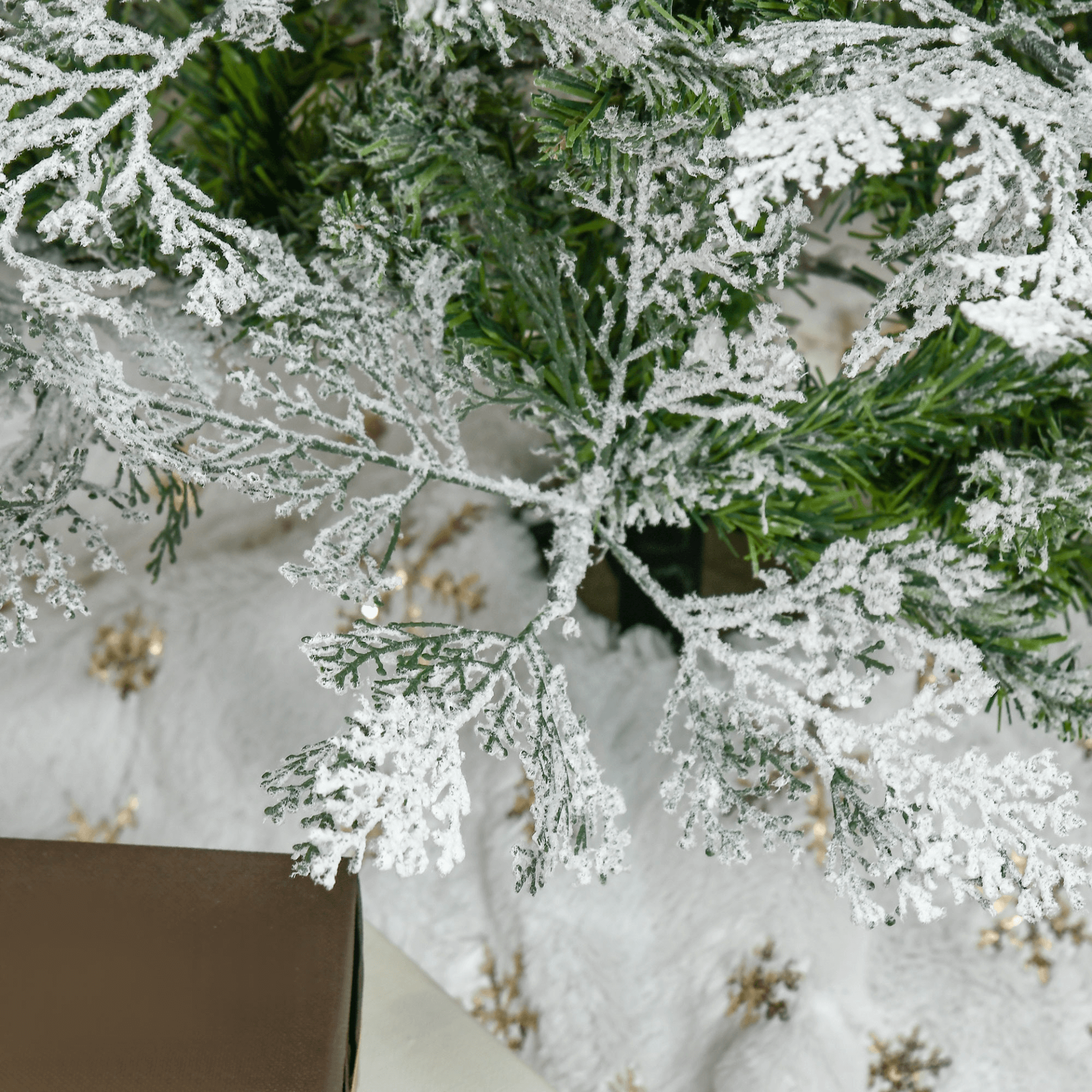 6 Ft Snow Flocked Pencil Christmas Tree, Create a winter wonderland with this 6 Ft Snow Flocked Artificial Tree. Realistic cypress branches, easy assembly, and a stable base included.