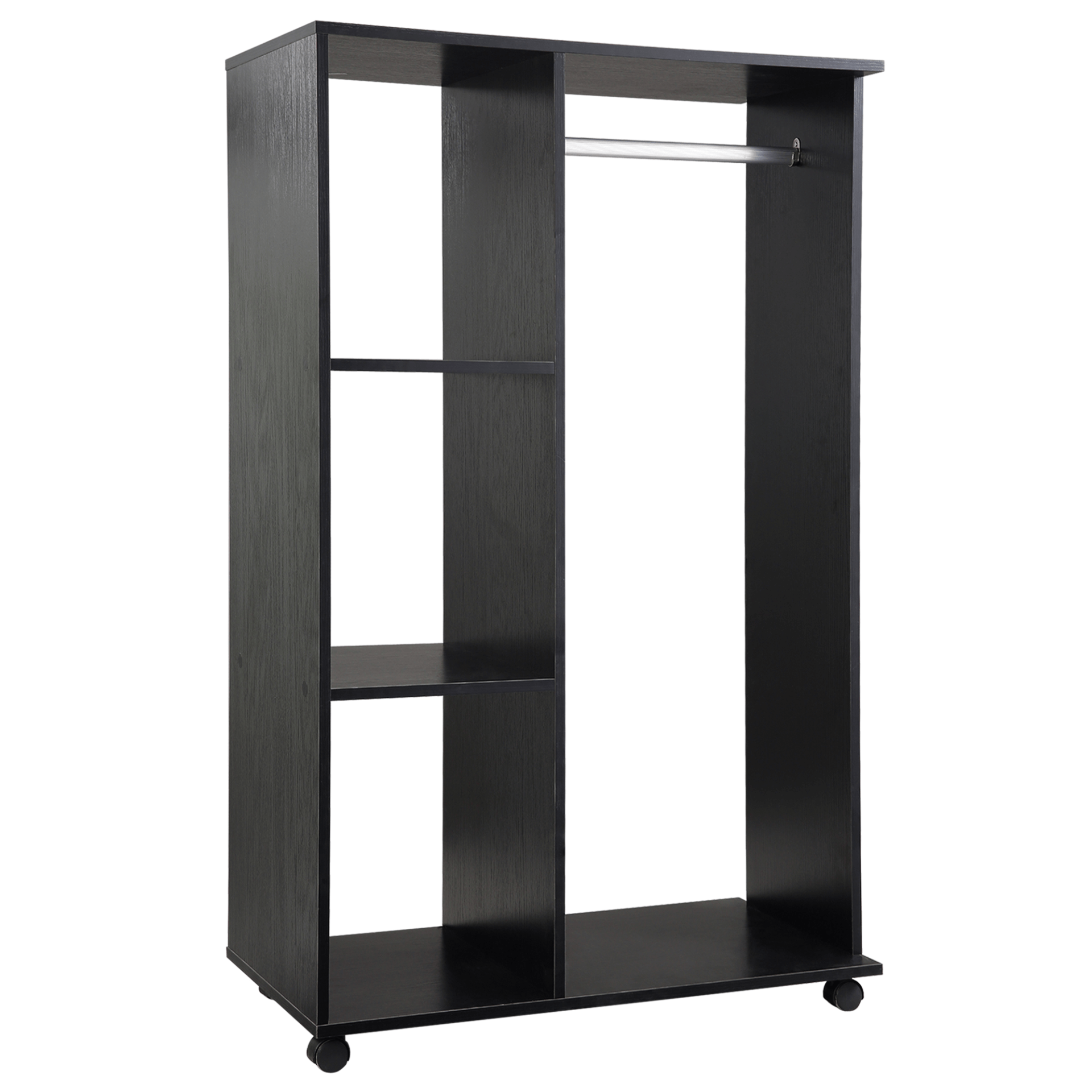 HOMCOM Mobile Open Wardrobe - Stylish Storage Solution, Discover the compact HOMCOM open wardrobe with hanging rail and shelves, perfect for organizing clothes in tight spaces.