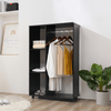 HOMCOM Mobile Open Wardrobe - Stylish Storage Solution, Discover the compact HOMCOM open wardrobe with hanging rail and shelves, perfect for organizing clothes in tight spaces.