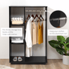 HOMCOM Mobile Open Wardrobe - Stylish Storage Solution, Discover the compact HOMCOM open wardrobe with hanging rail and shelves, perfect for organizing clothes in tight spaces.