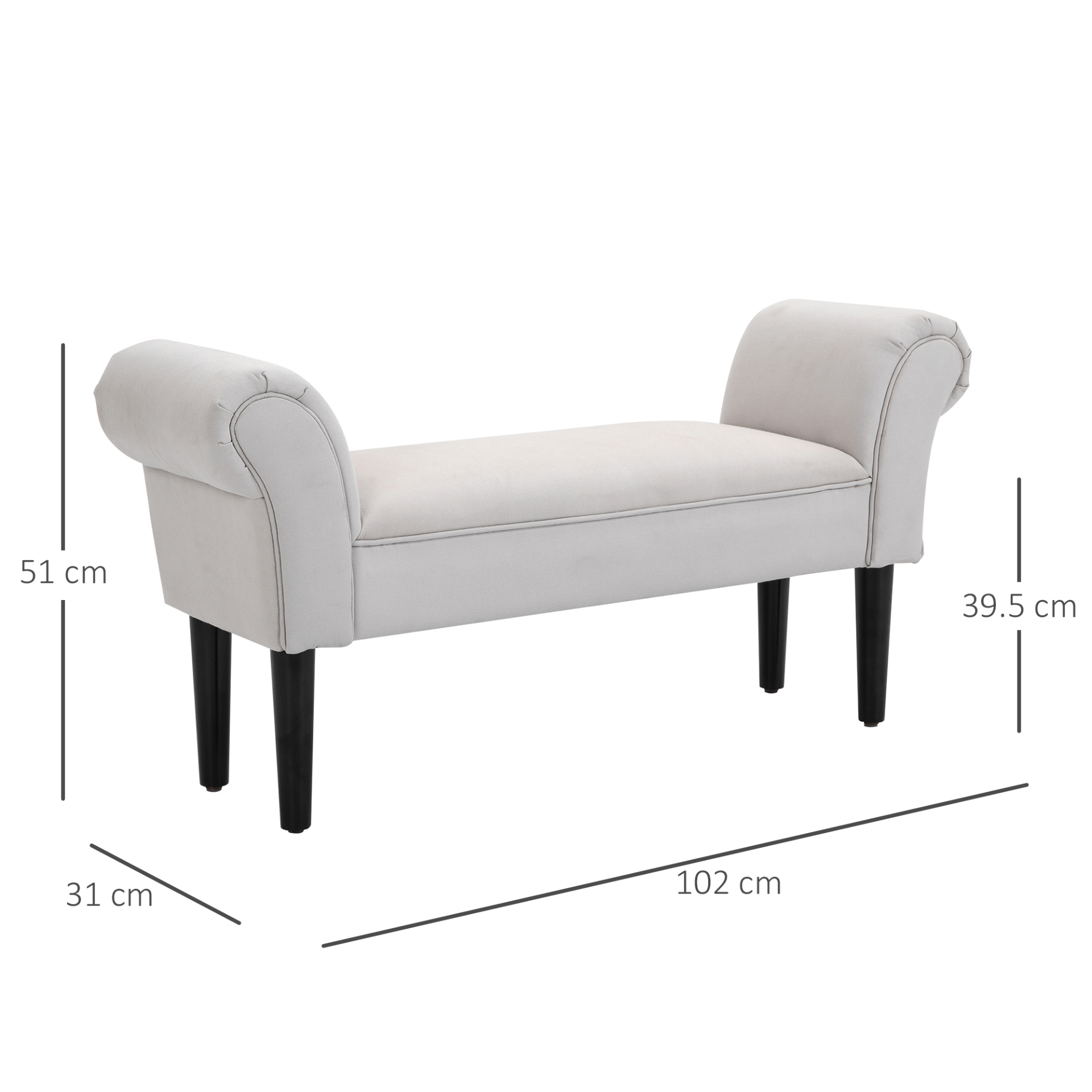 Bed End Side Chaise Lounge Sofa | Grey Velvet | Wooden Legs, Upgrade Your Bedroom with the HOMCOM Bed End Side Chaise Lounge Sofa Add a touch of elegance and sophistication to your bedroom.