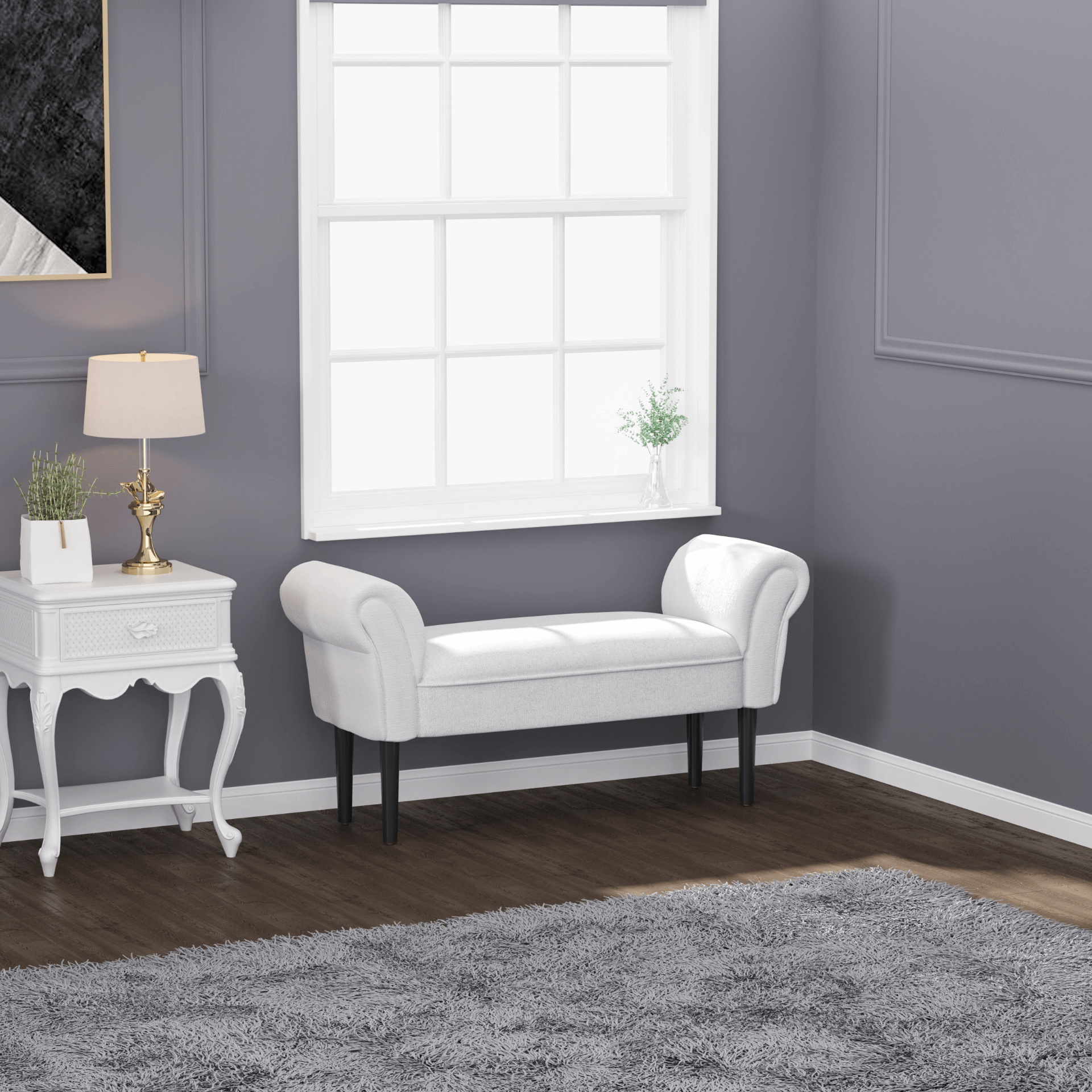 Bed End Side Chaise Lounge Sofa | Grey Velvet | Wooden Legs, Upgrade Your Bedroom with the HOMCOM Bed End Side Chaise Lounge Sofa Add a touch of elegance and sophistication to your bedroom.