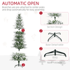 7 Ft Snow Flocked Pencil Christmas Tree - Realistic Cypress, Transform your home into a winter wonderland with our 7 Ft Snow Flocked Pencil Christmas Tree, featuring realistic cypress branches and auto-open hinge.