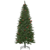 7ft Pencil Artificial Christmas Tree with Red Berries, Decorate with our 7ft Pencil Artificial Christmas Tree! Realistic branches, faux red berries, and flame-retardant PVC offer safe, festive holiday decor.