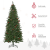 7ft Pencil Artificial Christmas Tree with Red Berries, Decorate with our 7ft Pencil Artificial Christmas Tree! Realistic branches, faux red berries, and flame-retardant PVC offer safe, festive holiday decor.