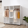 HOMCOM Double Mobile Open Wardrobe, Stylish Storage Solution, Organize your space with the HOMCOM Double Mobile Open Wardrobe, featuring hanging rails and shelves for chic storage in any bedroom.