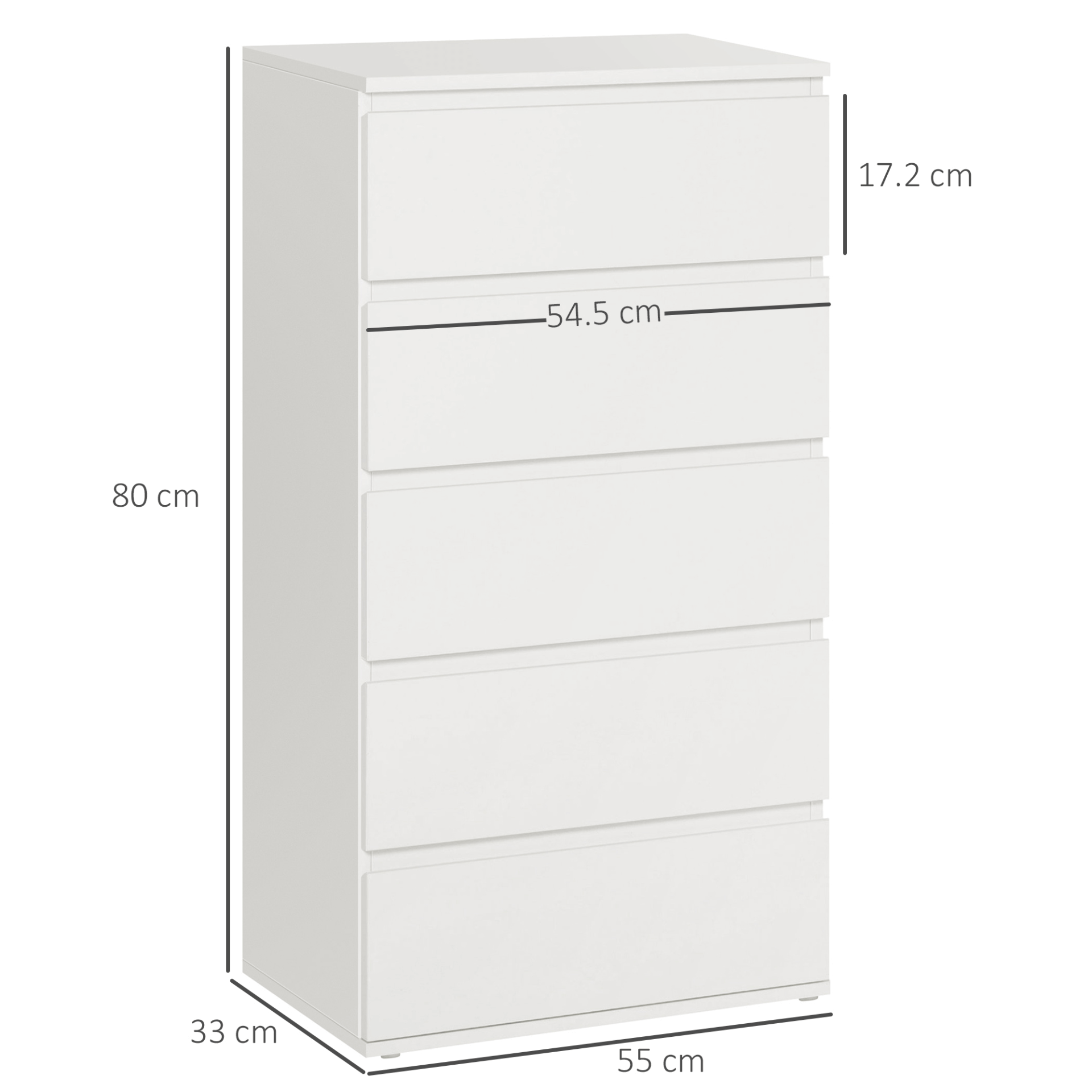 White 5-Drawer Chest – Modern Storage for Home, Upgrade your bedroom with this stylish white 5-drawer chest. Perfect for ample storage of clothes and accessories, adding elegance and functionality.