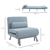 Foldable Single Sofa Bed Sleeper - Blue, Shop the foldable Sofa Bed Sleeper in Blue. Easily converts from a chair to a bed, perfect for small spaces. Durable metal frame and plush padding for comfort.