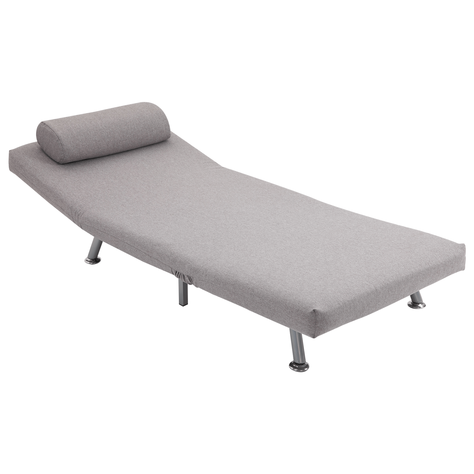 Grey Convertible Single Sofa Bed - Foldable & Portable, Effortlessly switch between a sofa chair and a bed. Ideal for small spaces, guest sleepovers, this sturdy and comfy design is perfect for your living room.