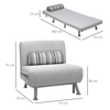 Convertible Sofa Bed with Adjustable Backrest - Grey, Discover the Convertible Single Sofa Bed, perfect for small spaces. Switch between a stylish chair and cozy bed effortlessly. Ideal comfort and versatility.