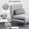 Convertible Sofa Bed with Adjustable Backrest - Grey, Discover the Convertible Single Sofa Bed, perfect for small spaces. Switch between a stylish chair and cozy bed effortlessly. Ideal comfort and versatility.