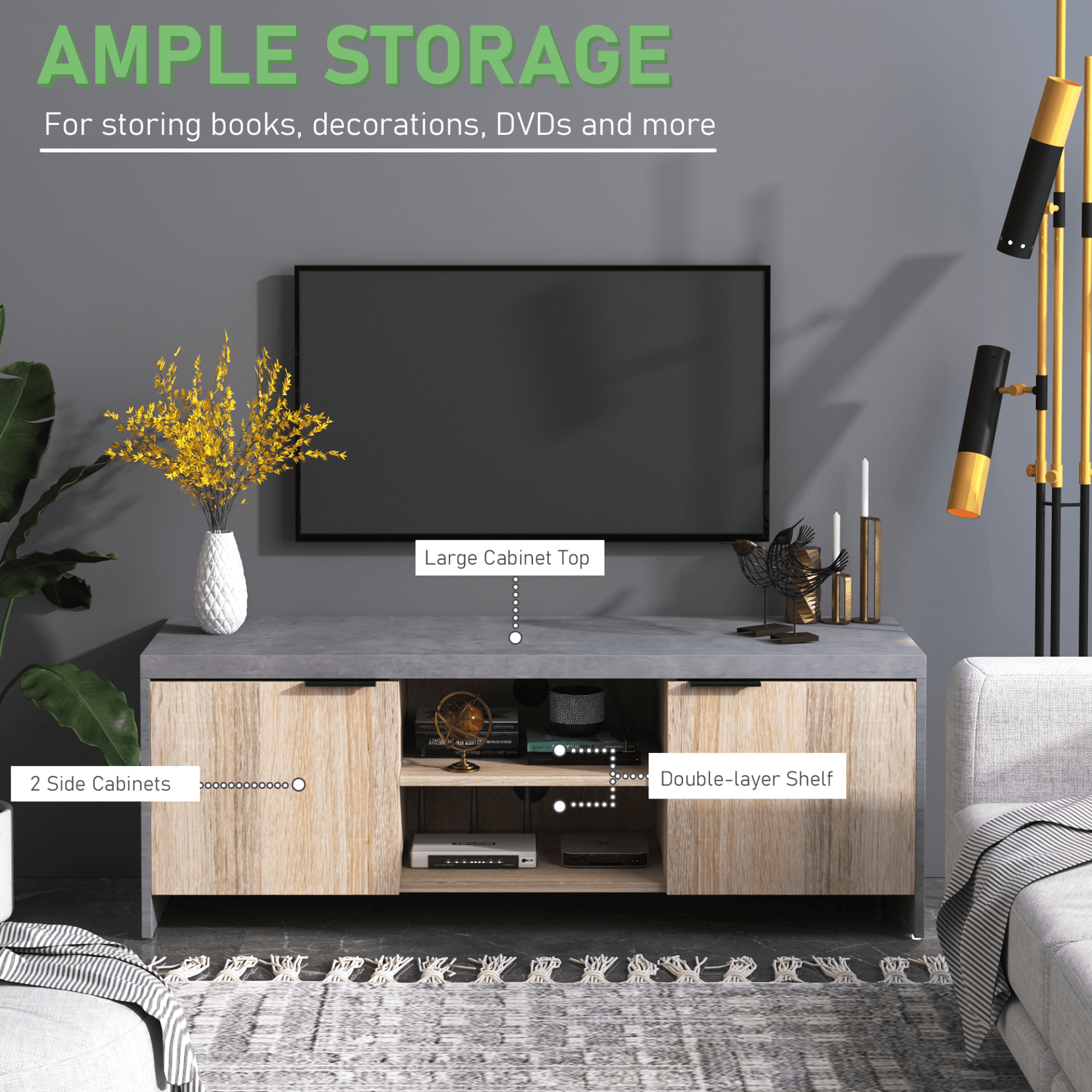 1.2M Wooden TV Stand | Stylish & Durable Media Center, Enhance your living room with the 1.2M Wooden TV Stand Cabinet. Supports 50-inch TVs with ample storage for all your media needs.