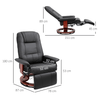 Manual Recliner Chair | Faux Leather Armchair, Discover the perfect black faux leather recliner with a sturdy wooden base for living rooms and bedrooms. Footrest and 145° reclining back for total relaxation.