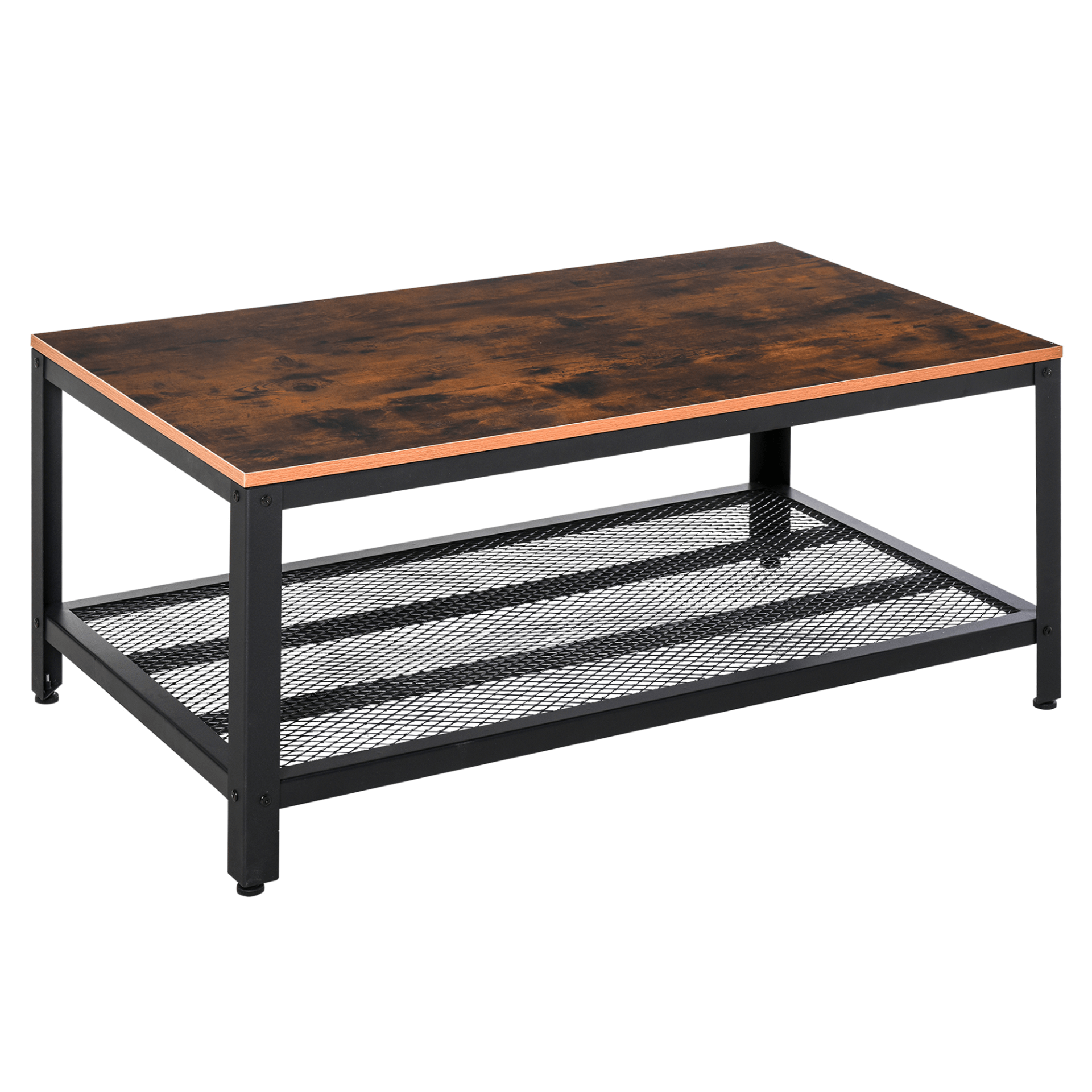 Retro Industrial Coffee Table - Modern Rustic Brown, Upgrade your living room with a retro industrial coffee table. This modern rustic brown side table features a minimal design and metal frame.