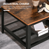 Retro Industrial Coffee Table - Modern Rustic Brown, Upgrade your living room with a retro industrial coffee table. This modern rustic brown side table features a minimal design and metal frame.