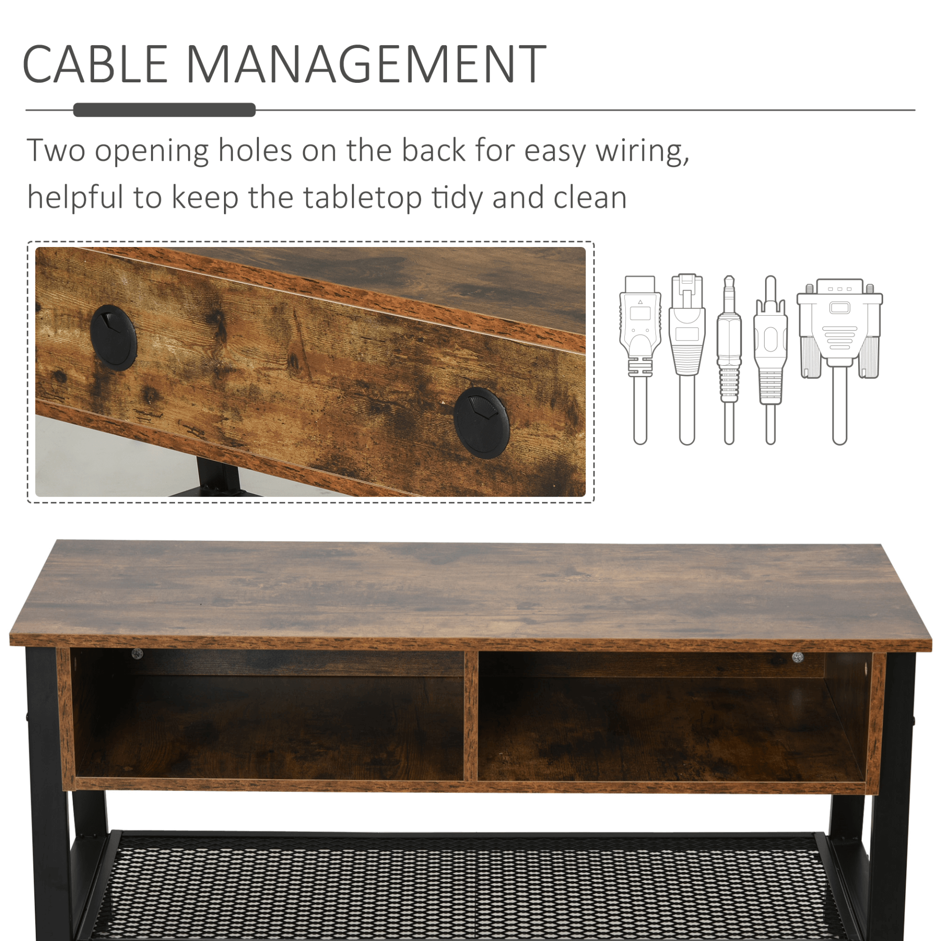 Industrial TV Stand for TVs up to 45 Inches, Elevate your living room with a modern, sturdy, and stylish industrial TV stand. Perfect for TVs up to 45 inches, with three-part storage for added convenience.