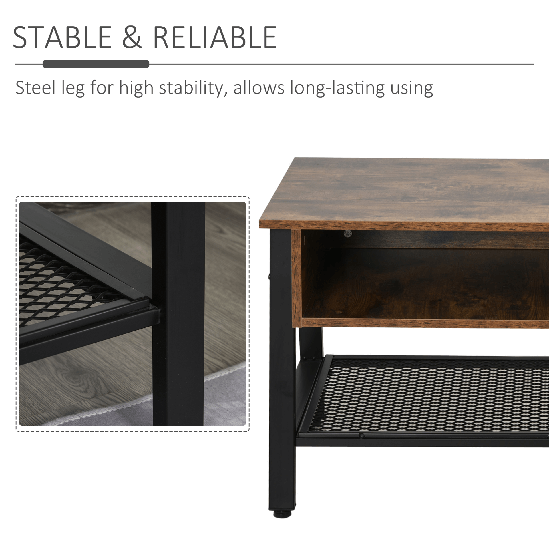 Industrial TV Stand for TVs up to 45 Inches, Elevate your living room with a modern, sturdy, and stylish industrial TV stand. Perfect for TVs up to 45 inches, with three-part storage for added convenience.