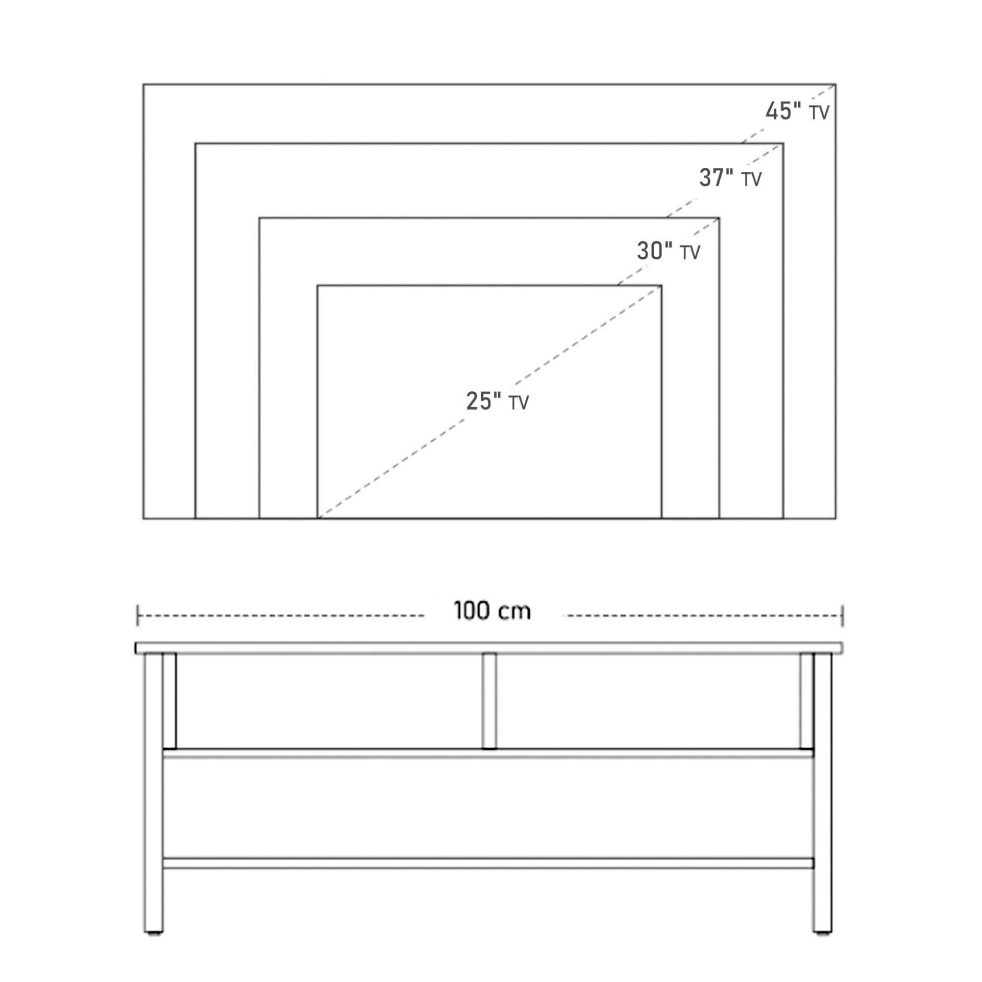 Industrial TV Stand for TVs up to 45 Inches, Elevate your living room with a modern, sturdy, and stylish industrial TV stand. Perfect for TVs up to 45 inches, with three-part storage for added convenience.