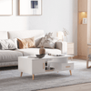 Modern Minimalist Coffee Table with Storage - White, Enhance your living space with a stylish, modern coffee table featuring a two-layer design, middle storage, shelf, and drawer. Ideal for contemporary homes.