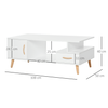 Modern Minimalist Coffee Table with Storage - White, Enhance your living space with a stylish, modern coffee table featuring a two-layer design, middle storage, shelf, and drawer. Ideal for contemporary homes.