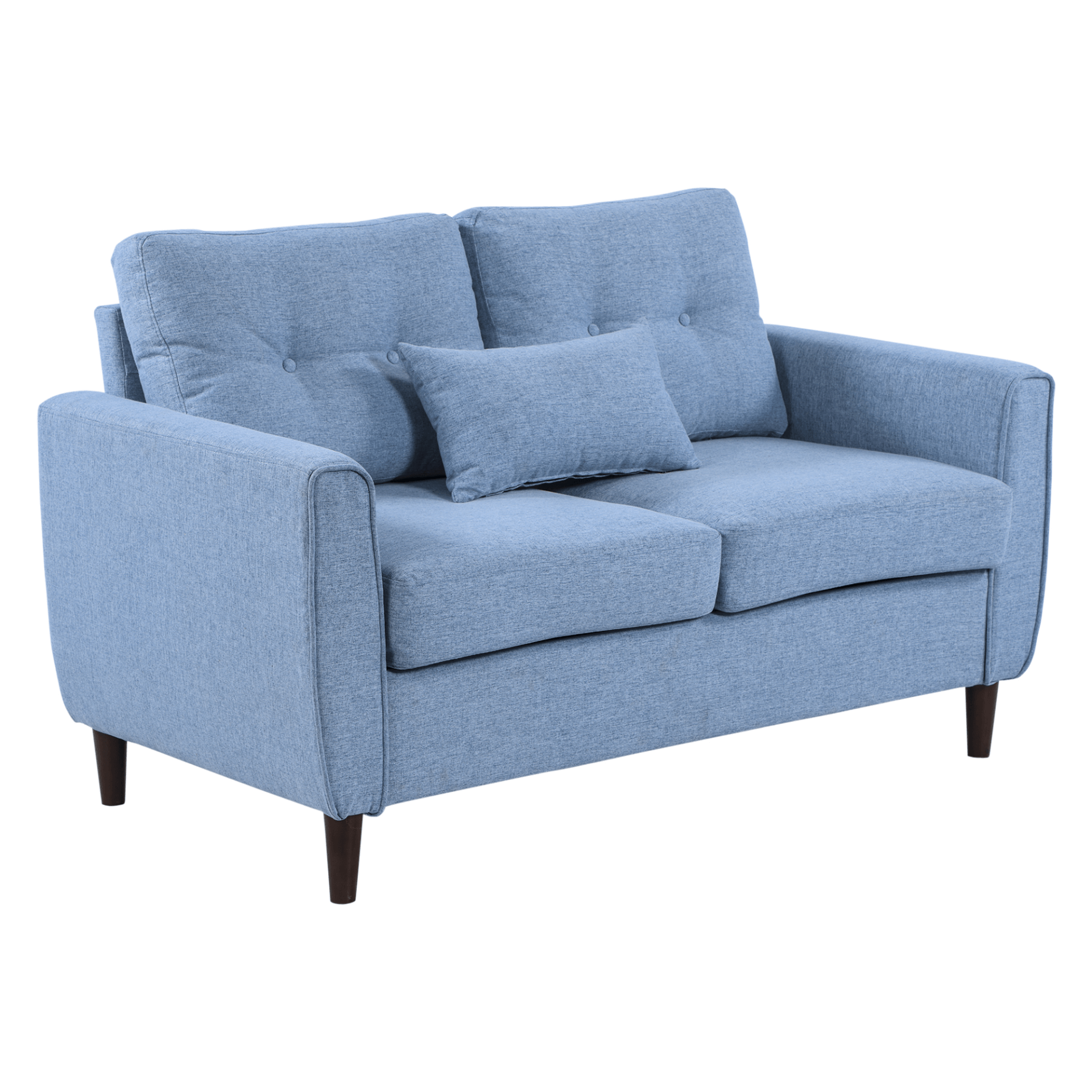 Light Blue 2-Seat Sofa Loveseat - Modern & Cozy, Discover the HOMCOM Light Blue 2-Seat Sofa with Wooden Legs. Stylish, comfy, and perfect for any living room, dining room, or office. Shop now!