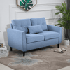 Light Blue 2-Seat Sofa Loveseat - Modern & Cozy, Discover the HOMCOM Light Blue 2-Seat Sofa with Wooden Legs. Stylish, comfy, and perfect for any living room, dining room, or office. Shop now!