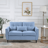 Light Blue 2-Seat Sofa Loveseat - Modern & Cozy, Discover the HOMCOM Light Blue 2-Seat Sofa with Wooden Legs. Stylish, comfy, and perfect for any living room, dining room, or office. Shop now!