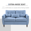 Light Blue 2-Seat Sofa Loveseat - Modern & Cozy, Discover the HOMCOM Light Blue 2-Seat Sofa with Wooden Legs. Stylish, comfy, and perfect for any living room, dining room, or office. Shop now!