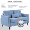 Light Blue 2-Seat Sofa Loveseat - Modern & Cozy, Discover the HOMCOM Light Blue 2-Seat Sofa with Wooden Legs. Stylish, comfy, and perfect for any living room, dining room, or office. Shop now!