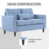 Light Blue 2-Seat Sofa Loveseat - Modern & Cozy, Discover the HOMCOM Light Blue 2-Seat Sofa with Wooden Legs. Stylish, comfy, and perfect for any living room, dining room, or office. Shop now!