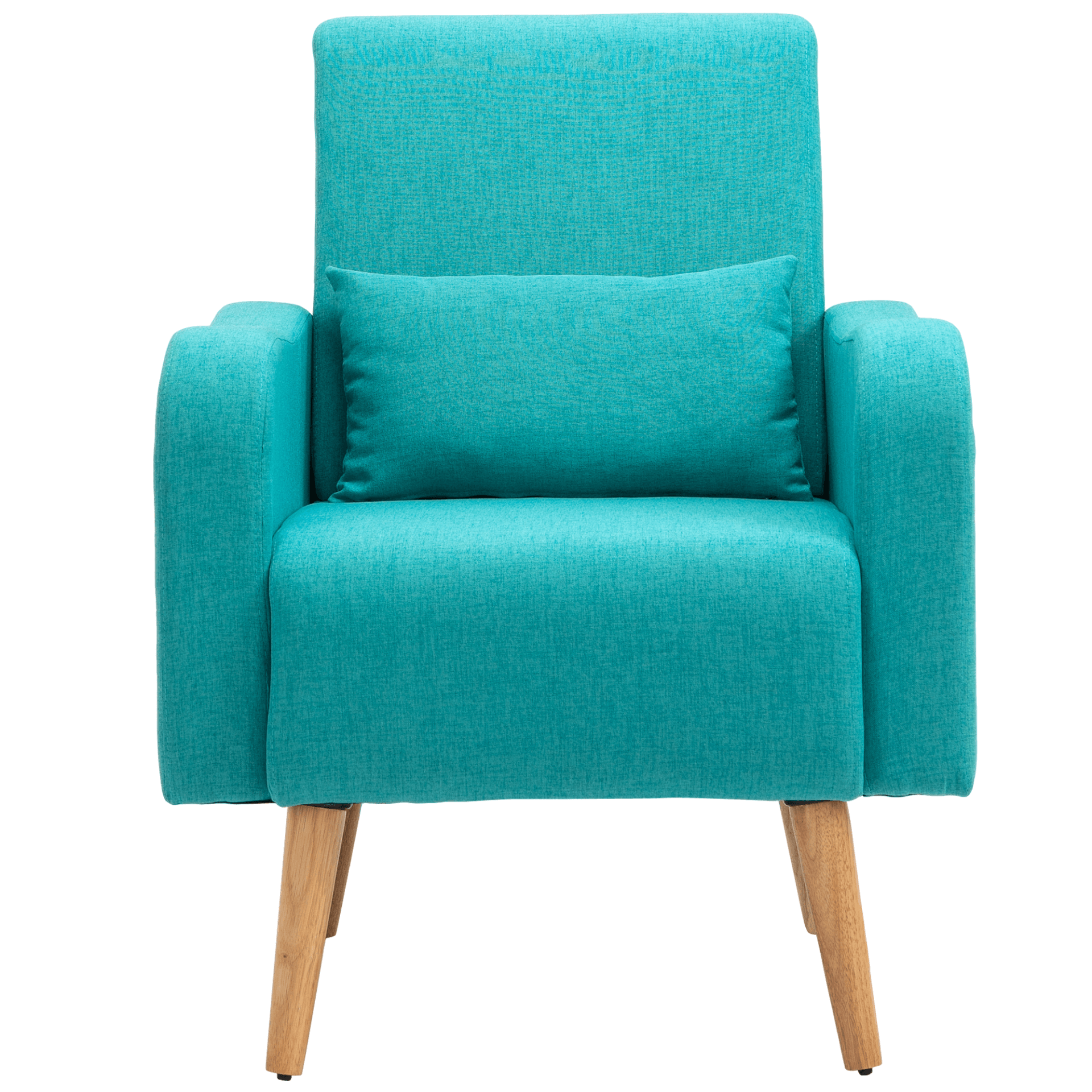 Teal Mid-Century Accent Chair - Linen Upholstered, Elevate your decor with the HOMCOM Teal Accent Chair. Features soft linen-touch fabric and wooden frame, perfect for living rooms and bedrooms.