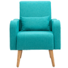 Teal Mid-Century Accent Chair - Linen Upholstered, Elevate your decor with the HOMCOM Teal Accent Chair. Features soft linen-touch fabric and wooden frame, perfect for living rooms and bedrooms.