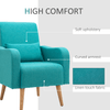 Teal Mid-Century Accent Chair - Linen Upholstered, Elevate your decor with the HOMCOM Teal Accent Chair. Features soft linen-touch fabric and wooden frame, perfect for living rooms and bedrooms.