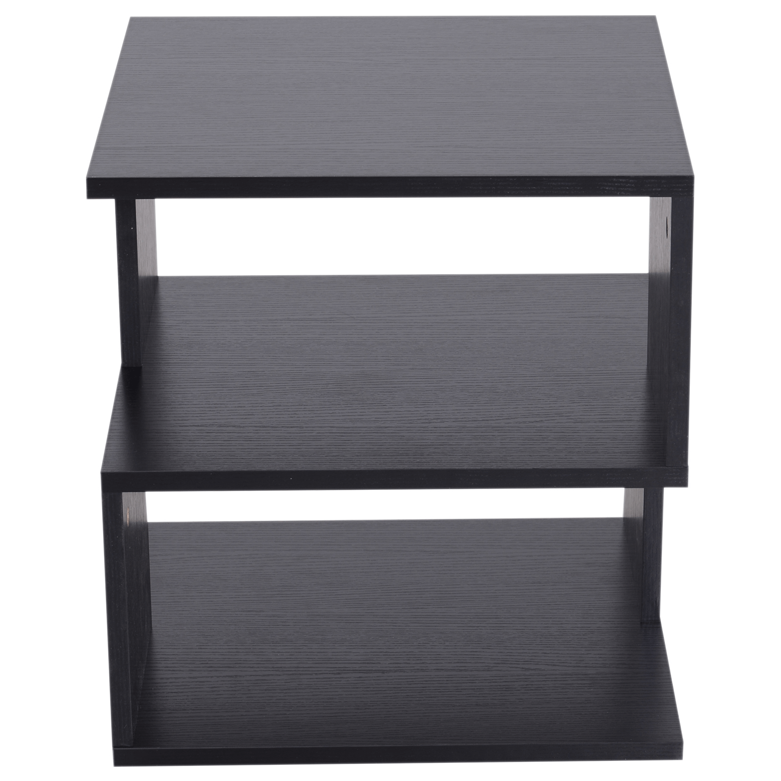 Modern 2-Tier Coffee Side Table - Sleek Black Design, Enhance your living space with this modern 2-tier coffee side table. Sleek black design with storage shelf offers style and practicality for any decor.