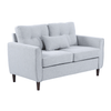 Elegant Light Grey 2 Seat Loveseat with Wooden Legs, Discover versatile comfort with our tufted loveseat sofa. Perfect for living rooms and offices. Featuring thick cushions and breathable linen upholstery.