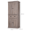 HOMCOM Colonial Kitchen Cupboard - Dark Wood Grain, Elevate your kitchen with the HOMCOM Traditional Colonial Cupboard. Stylish freestanding storage with adjustable shelves for ultimate organization.