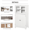 Elegant White Bathroom Storage Cabinet - kleankin, Organize your space with the kleankin White Bathroom Cabinet featuring tempered glass doors and an adjustable shelf for versatile storage.