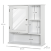 Wall Mount Bathroom Cabinet with Adjustable Shelves, White cabinet with mirror and adjustable shelves, perfect for bathroom, kitchen, or bedroom storage. Stylish design with ample storage space.