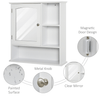 Wall Mount Bathroom Cabinet with Adjustable Shelves, White cabinet with mirror and adjustable shelves, perfect for bathroom, kitchen, or bedroom storage. Stylish design with ample storage space.