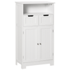 Sleek & Spacious kleankin Bathroom Floor Cabinet - White, Transform your bathroom with the kleankin Free Standing Floor Cabinet. Features ample storage, adjustable shelf and drawers for a clutter-free, stylish space.