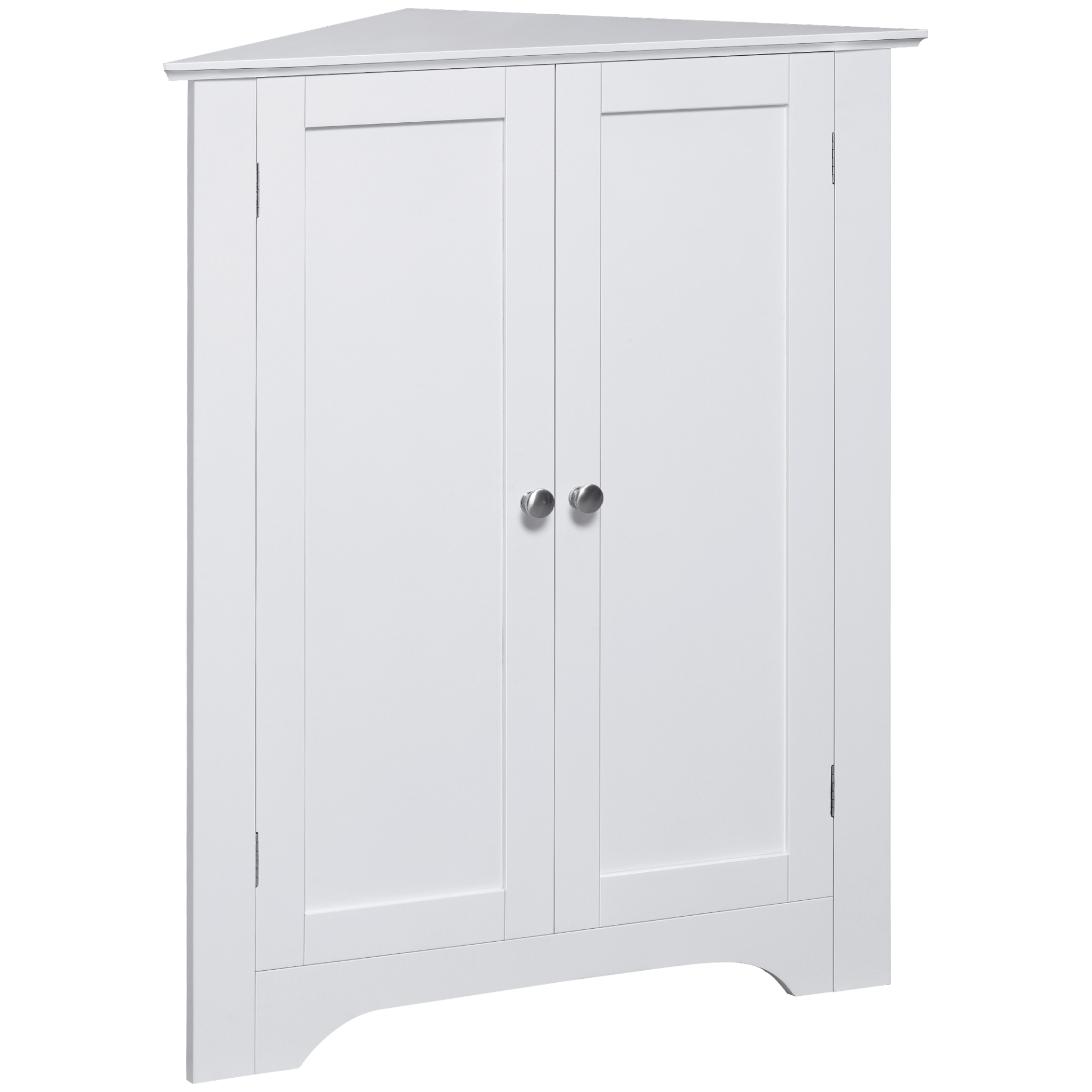 Triangle Bathroom Cabinet - Space-Saving Corner Storage, Optimize compact bathrooms with the kleankin Triangle Bathroom Cabinet. Features a recessed door and adjustable shelf for stylish, functional storage.