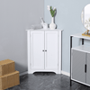 Triangle Bathroom Cabinet - Space-Saving Corner Storage, Optimize compact bathrooms with the kleankin Triangle Bathroom Cabinet. Features a recessed door and adjustable shelf for stylish, functional storage.